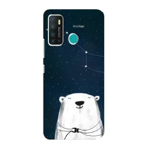 Силиконовый бампер с картинкой животных для Infinix Hot 9 / Hot 9 Pro (Медведица)