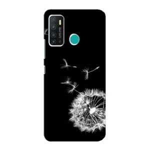 Силиконовый Чехол с одуванчиками на Infinix Hot 9 / Hot 9 Pro (Одуванчик на чёрном)