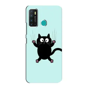 Силиконовый чехол с котиком для Infinix Hot 9 / Hot 9 Pro (Падающий кот)