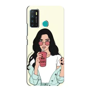 Силіконовый Чохол на Infinix Hot 9 / Hot 9 Pro з картинкой Модных девушек (З напоєм)
