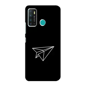 Чехол с картинками на черном фоне для Infinix Hot 9 / Hot 9 Pro (Самолетик)
