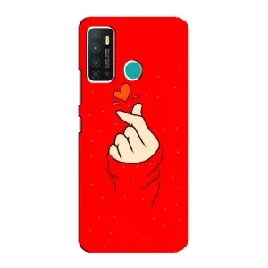 Чехлы (Знак сердечка) на Infinix Hot 9 / Hot 9 Pro (Сердце на красном)