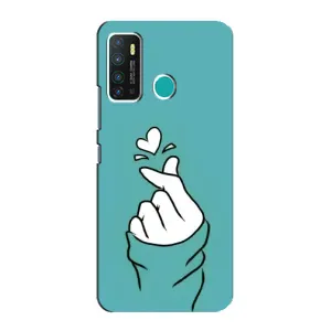Чехлы (Знак сердечка) на Infinix Hot 9 / Hot 9 Pro (Сердечко на бирюзовом)