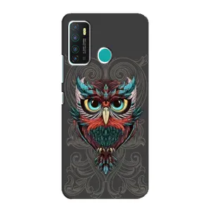 Чехлы с принтом СОВЫ для Infinix Hot 9 / Hot 9 Pro (Сова на сером)