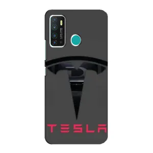 Силиконовый бампер с картинкой машины на Infinix Hot 9 / Hot 9 Pro (Logo TESLA)
