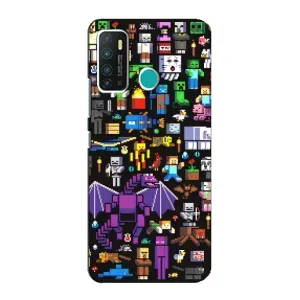 Чохол майнкрафт для Infinix Hot 9 / Hot 9 Pro (Усі персонажі)