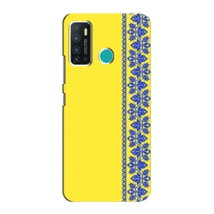 Силиконовый Чехол на Infinix Hot 9 / Hot 9 Pro (Вышиванка на желтом)