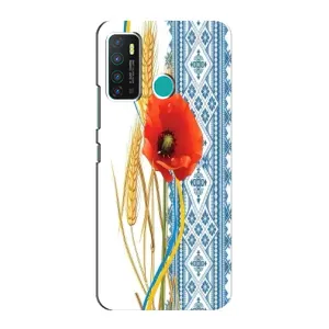 Силиконовый Чехол на Infinix Hot 9 / Hot 9 Pro с картинкой Вышиванки (Вышиванка с цветком)