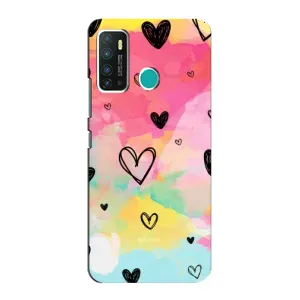 Чехлы с тематикой "Маленькие Сердечки" на Infinix Hot 9 / Hot 9 Pro (Яркие сердечки)