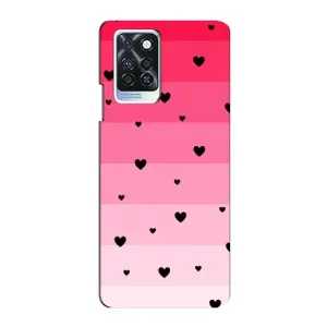 Чохли з тематикою "Маленькі Сердчеки" на Infinix Note 10 Pro (Чорні сердечка)