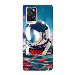 Силиконовый Чехол с принтом "Космонавты" на Infinix Note 10 Pro (Космонавт в воде)
