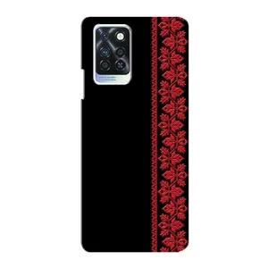 Силиконовый Чехол на Infinix Note 10 Pro (Красная Вышиванка)