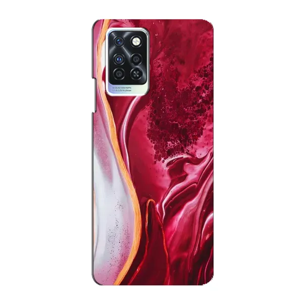 Чехол с рисунком «Красный мрамор» для Infinix Note 10 Pro