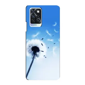 Силіконовий Чохол з кульбабками на Infinix Note 10 Pro (Кульбабка на блакитному)