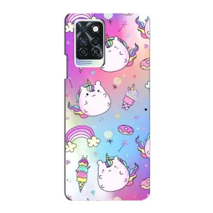 Чехол Unicorn на Infinix Note 10 Pro (Радуга и Единорог)