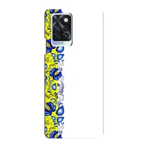 Силиконовый Чехол на Infinix Note 10 Pro с картинкой Вышиванки (Желто-синяя вышиванка)