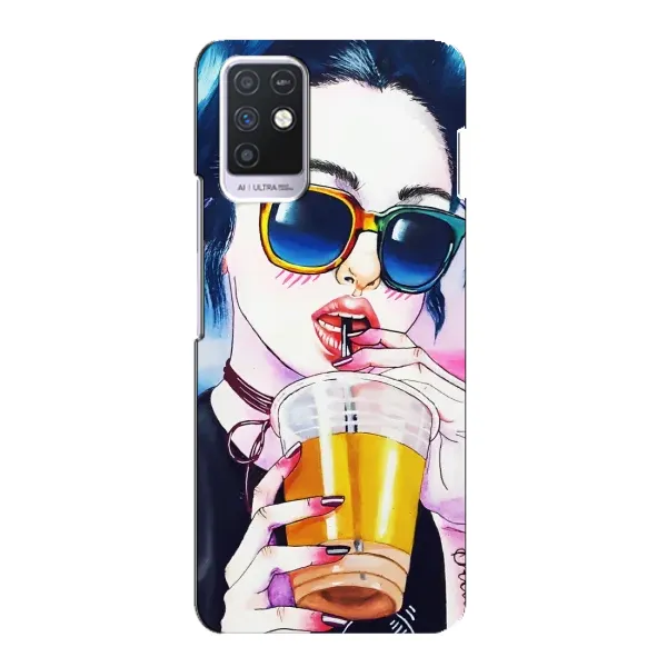 Чехол с рисунком «Девушка с коктейлем» для Infinix Note 10 Чехол с рисунком «Девушка с коктейлем» для Infinix Note 10