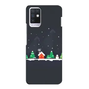 Силиконовый бампер на рождество для Infinix Note 10 (Город зимний)