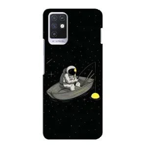 Силиконовый Чехол с принтом "Космонавты" на Infinix Note 10 (Космонавт на рыбалке)