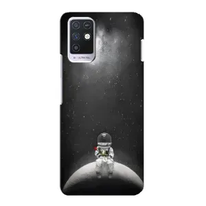 Силиконовый Чехол с принтом "Космонавты" на Infinix Note 10 (Космонавт романтик)