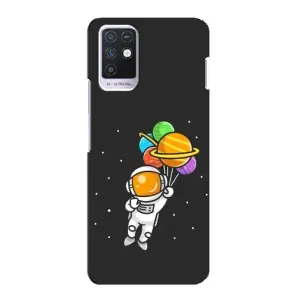 Силиконовый Чехол с принтом "Космонавты" на Infinix Note 10 (Космонавт с шариками)