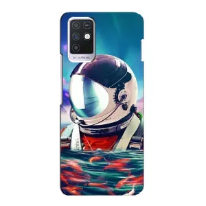 Силиконовый Чехол с принтом "Космонавты" на Infinix Note 10 (Космонавт в воде)