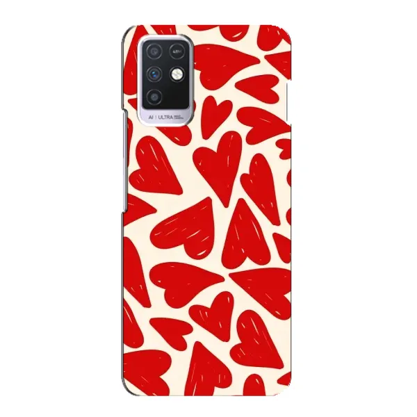 Чехол с рисунком «Красные сердечка» для Infinix Note 10 Чехол с рисунком «Красные сердечка» для Infinix Note 10