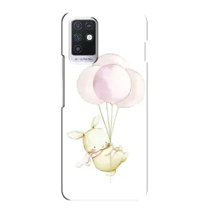 Силиконовый бампер с картинкой животных для Infinix Note 10 (Кролик и шарики)