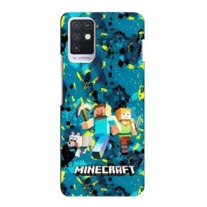 Чехлы для Infinix Note 10 (Персонажи Майн Крафт) (Майнкрафт)