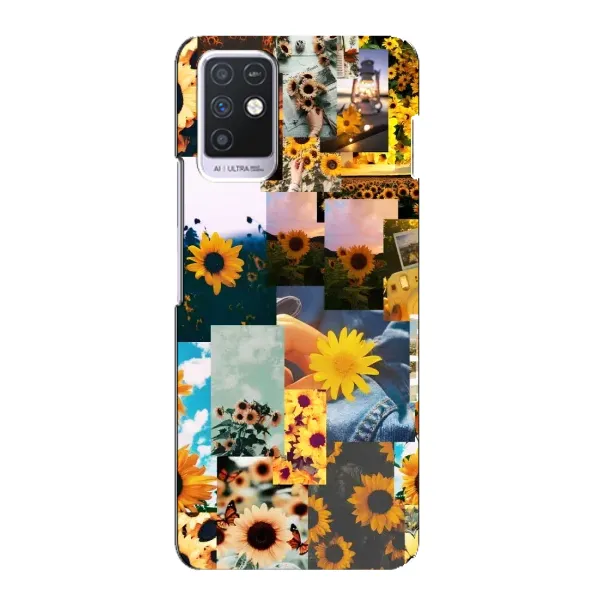 Чехол с рисунком «Подсолнуховый дизайн» для Infinix Note 10