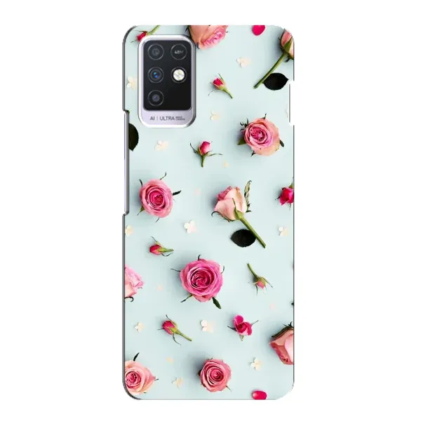Чехол с рисунком «Разные цветы» для Infinix Note 10