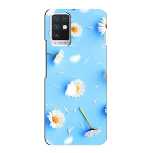 Чехол с Цветами для Infinix Note 10 (ромашки на голубом)