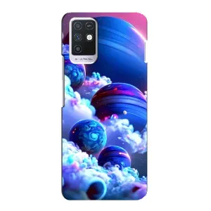 Чехлы КОСМОС для Infinix Note 10 (Синие планеты)