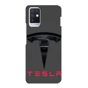 Силиконовый бампер с картинкой машины на Infinix Note 10 (Logo TESLA)