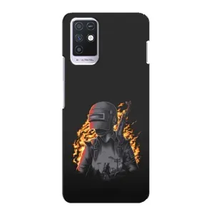Силиконовый чехол с картинкой "Герой Pubg" на Infinix Note 10 (В огне)
