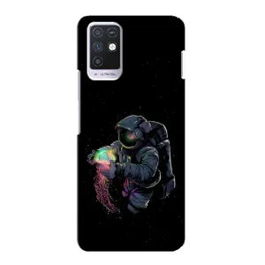 Силиконовый Чехол с принтом "Космонавты" на Infinix Note 10 (В руках земля)