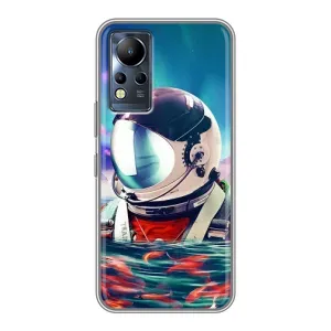 Силіконовый Чохол з принтом "Космонавти" на Infinix Note 11 Pro (Космонавт у воді)