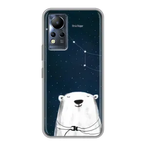 Силиконовый бампер с картинкой животных для Infinix Note 11 Pro (Медведица)