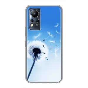 Силиконовый Чехол с одуванчиками на Infinix Note 11 Pro (Одуванчик на голубом)