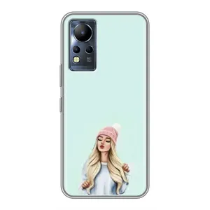 Силіконовый Чохол на Infinix Note 11 Pro з картинкой Модных девушек (В шапці)