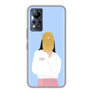Силіконовый Чохол на Infinix Note 11 Pro з картинкой Модных девушек (Жовта кепка)
