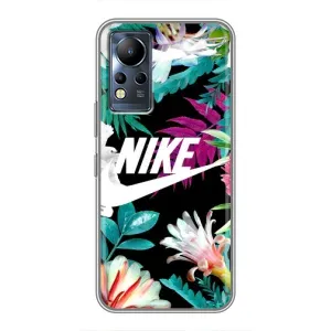 Силиконовый Чехол на Infinix Note 11 с картинкой Nike (Цветочный Nike)