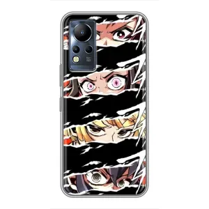 Силіконові чохлі з очіма Anime для Інфінікс Нот 11 (Очі на чорному)