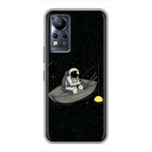 Силіконовый Чохол з принтом "Космонавти" на Infinix Note 11 (Космонавт на рибалці)