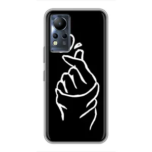 Чехлы (Знак сердечка) на Infinix Note 11 (Сердце на черном)