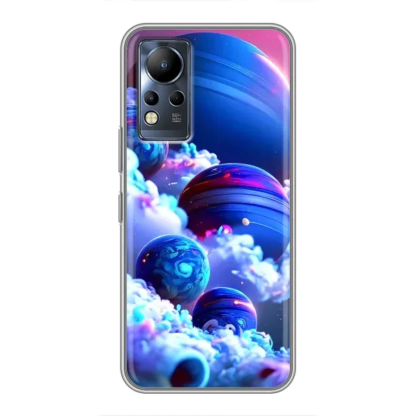 Чехол с рисунком «Синие планеты» для Infinix Note 11