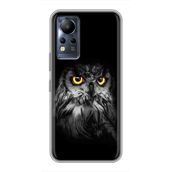 Чехол с рисунком «Сова на чёрном» для Infinix Note 11