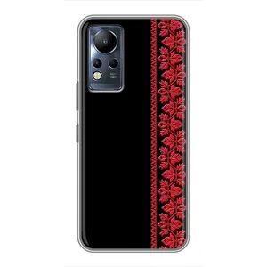 Силиконовый Чехол на Infinix Note 11 с картинкой Вышиванки (Вышиванка на черном)