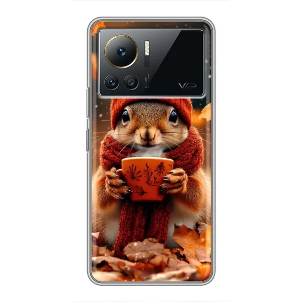 Чехол с рисунком «Белка с кофе» для Infinix Note 12 2023 Чехол с рисунком «Белка с кофе» для Infinix Note 12 2023