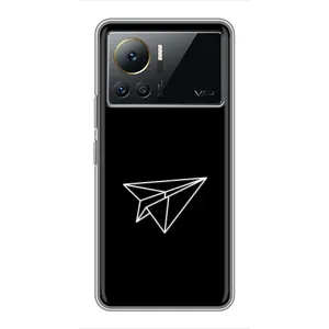 Чехол с картинками на черном фоне для Infinix Note 12 2023 (Самолетик)